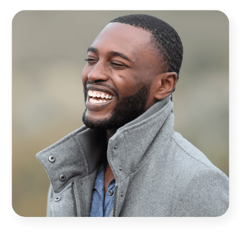 happy man with black skin
