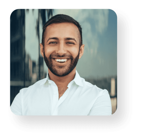 indian man with his arms