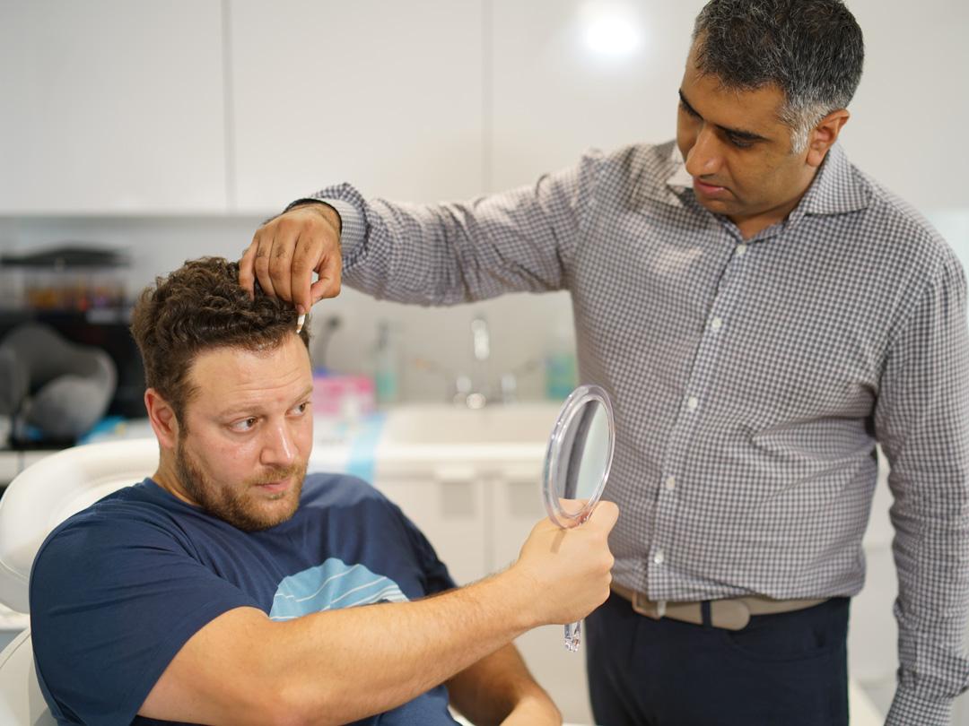 Vinay Marking Chris's Hairline
